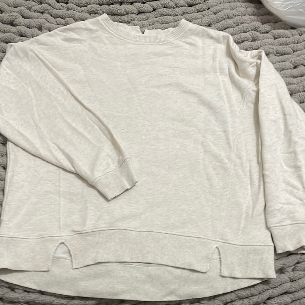 Aerie Cream Crew Neck Sweater Soft Knit Classic